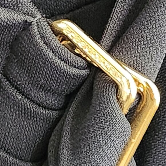 BCBG MAX AZRIA Black Faux Wrap Dress Belted Waist V-Neck Plunge & Short Sleeves - Picture 15 of 16